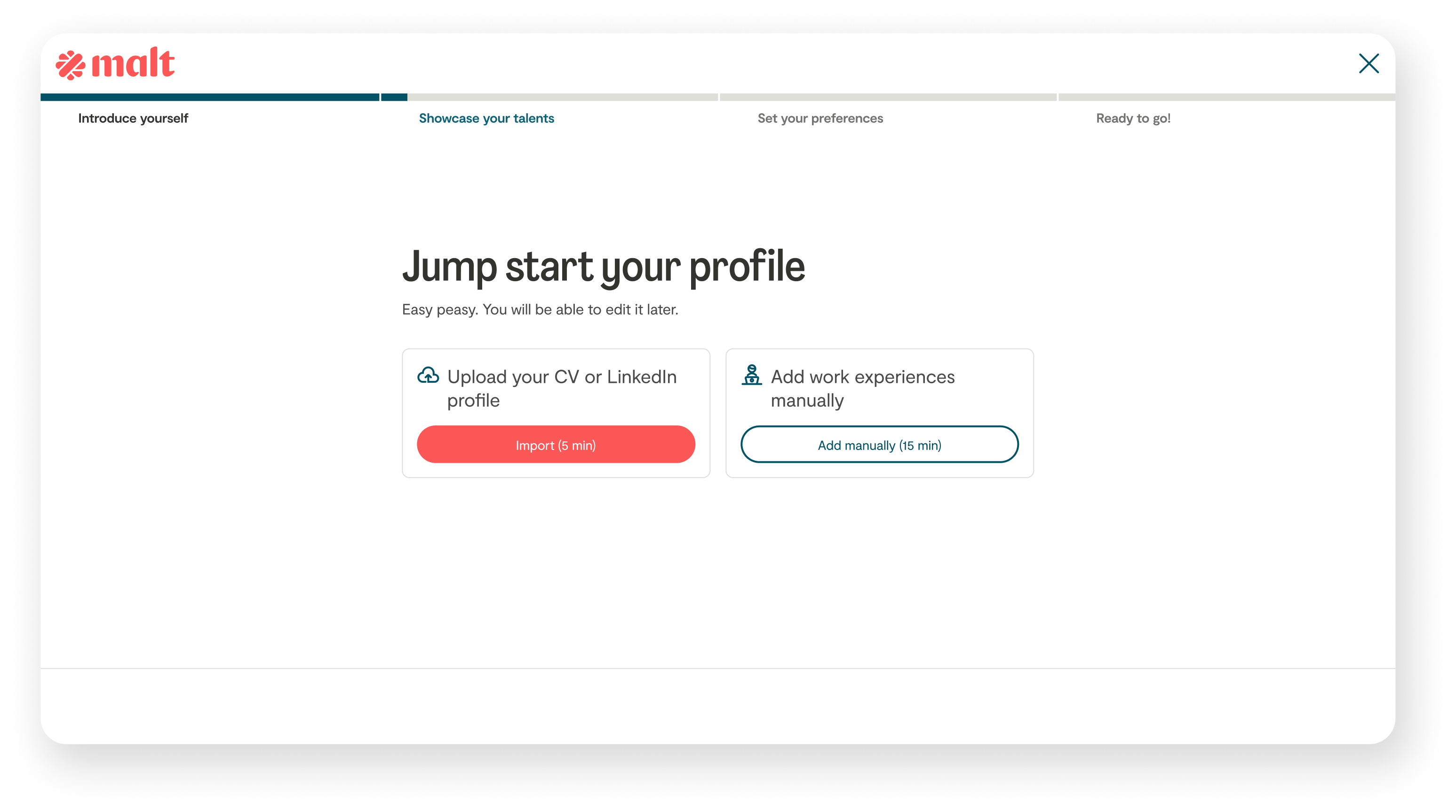 CV upload before